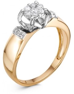 Кольцо с 13 бриллиантами из красного золота Klondike
