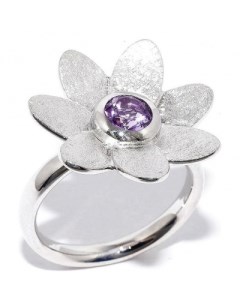 Кольцо Цветок с аметистами из серебра Silver-wings