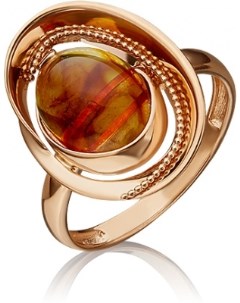 Кольцо с янтарем из красного золота Platina jewelry