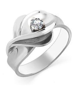 Кольцо с 1 бриллиантом из белого золота Мастер бриллиант