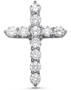 Крестик с 11 бриллиантами из белого золота Klondike