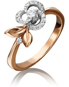 Кольцо с фианитами из комбинированного золота Platina jewelry