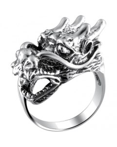 Кольцо Дракон из чернёного серебра Эстет