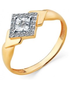 Кольцо с 17 бриллиантами из комбинированного золота Мастер бриллиант