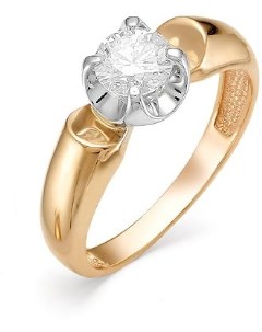 Кольцо с 1 бриллиантом из красного золота Мастер бриллиант