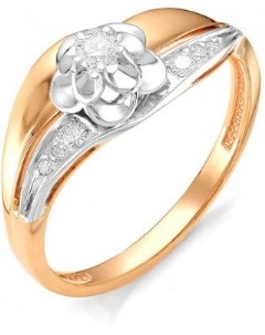 Кольцо Цветок с 7 бриллиантами из красного золота Мастер бриллиант