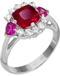 Кольцо с рубинами и бриллиантами из белого золота Maxim demidov