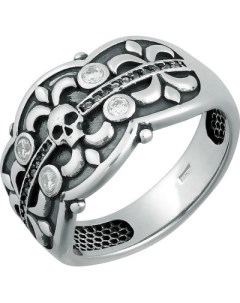 Кольцо с 24 фианитами из серебра Aloris