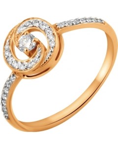 Кольцо с 29 бриллиантами из красного золота Svetlov