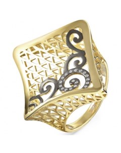 Кольцо с 18 бриллиантами из жёлтого золота Kabarovsky