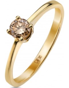 Кольцо с 1 бриллиантом из жёлтого золота Sargon jewelry