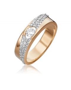 Кольцо с 41 бриллиантом из красного золота Platina jewelry