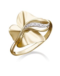 Кольцо с фианитами из жёлтого золота Platina jewelry