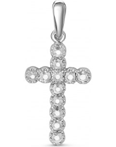 Крестик с 12 бриллиантами из белого золота Klondike