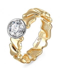 Кольцо с 1 бриллиантом из жёлтого золота Kabarovsky
