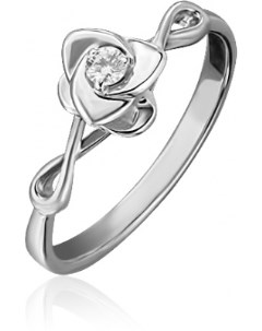 Кольцо с 1 бриллиантом из белого золота Platina jewelry