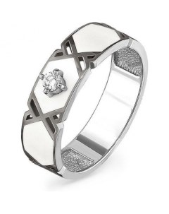 Кольцо с 1 бриллиантом из белого золота Kabarovsky