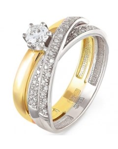 Кольцо с 41 бриллиантом из жёлтого золота Kabarovsky