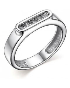 Кольцо с 5 бриллиантами из серебра Костромская ювелирная фабрика "алькор"