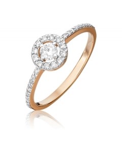 Кольцо с 29 бриллиантами из красного золота Platina jewelry