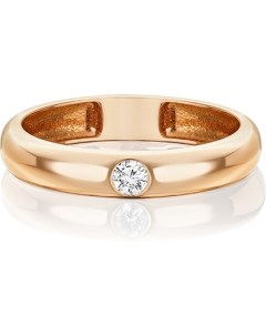 Кольцо с 1 бриллиантом из красного золота Platina jewelry