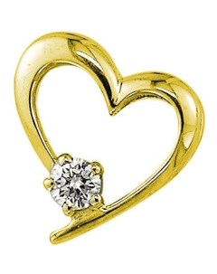 Подвеска Сердце с 1 бриллиантом из жёлтого золота Мастер бриллиант