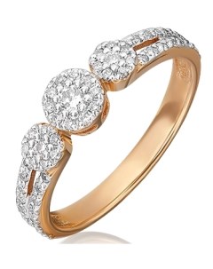 Кольцо с 59 бриллиантами из красного золота Platina jewelry
