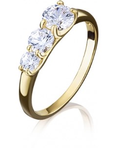 Кольцо с фианитами из жёлтого золота Platina jewelry