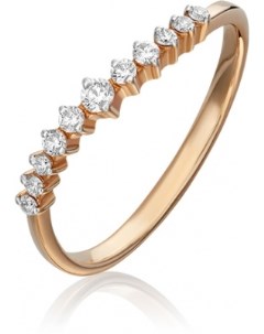 Кольцо с 11 бриллиантами из красного золота Platina jewelry