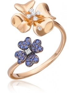 Кольцо с фианитами из красного золота Platina jewelry