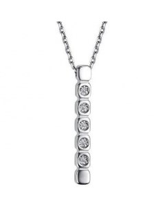 Колье с 5 бриллиантами из серебра Костромская ювелирная фабрика "алькор"