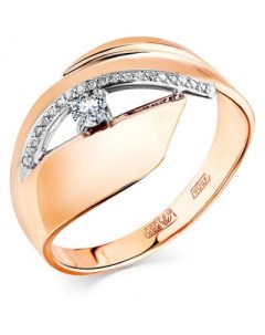 Кольцо с 21 бриллиантом из комбинированного золота Мастер бриллиант