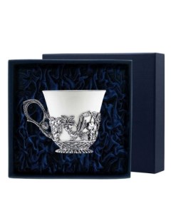 Чашка чайная Натюрморт из чернёного серебра Фабрика серебра "аргента"