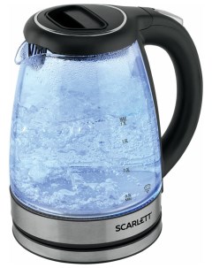 Чайник Sc ek27g72 1 7 л 2000 Вт закрытый нагревательный элемент стекло черный Scarlett