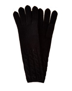 Кашемировые перчатки с вязаным узором и пайетками Re vera