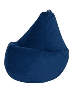 Кресло мешок Синий Велюр L 100х70 Dreambag