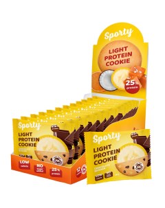 Печенье Protein Light БЕЗ САХАРА Шоколад Банан 12шт 40г Sporty