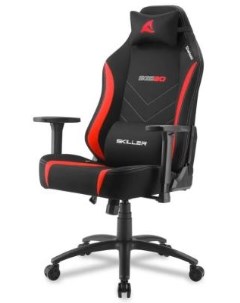 Игровое кресло Skiller SGS20 чёрно красное ткань регулируемый угол наклона механизм качания Sharkoon