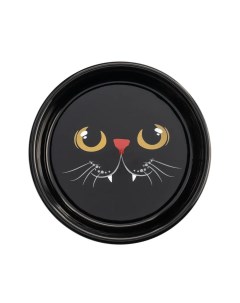 Миска керамическая для собак и кошек Black Cat 300 мл черная Petmax