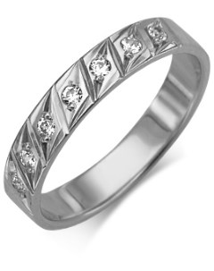 Кольцо с 7 бриллиантами из белого золота Platina jewelry