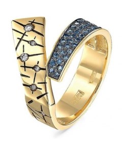 Кольцо с топазами и бриллиантами из жёлтого золота Kabarovsky