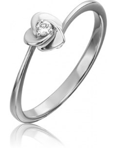 Кольцо с 1 бриллиантом из белого золота Platina jewelry