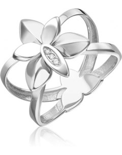 Кольцо с 3 бриллиантами из белого золота Platina jewelry