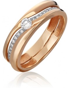 Кольцо с 23 бриллиантами из красного золота Platina jewelry