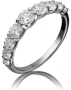 Кольцо с 9 бриллиантами из белого золота Platina jewelry