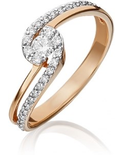 Кольцо с 31 бриллиантом из красного золота Platina jewelry