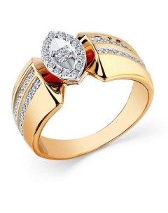 Кольцо с 51 бриллиантом из комбинированного золота Мастер бриллиант