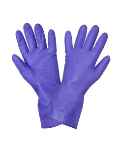 Перчатки ПВХ хозяйственные с подкладкой L фиолетовые Airline