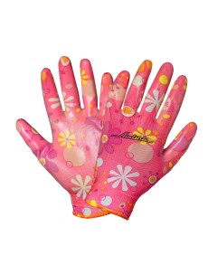 Перчатки полиэфирные с цельным нитриловым покрытием ладони женские M розовые Airline