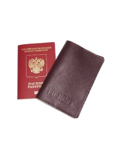 Обложка для паспорта кожаная бордовая Kalinovskaya natalia